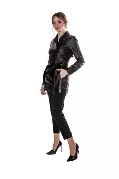 Женская кожаная куртка из натуральной кожи с воротником