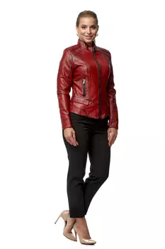 Женская кожаная куртка из натуральной кожи с воротником