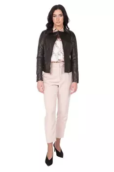 Женская кожаная куртка из натуральной кожи с воротником