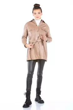 Женская кожаная куртка из натуральной кожи с воротником