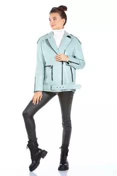 Женская кожаная куртка из натуральной кожи с воротником