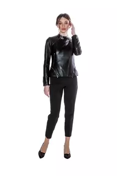 Женская кожаная куртка из натуральной кожи с воротником