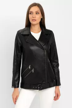 Женская кожаная куртка из натуральной кожи с воротником