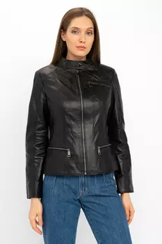 Женская кожаная куртка из натуральной кожи с воротником