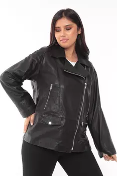 Женская кожаная куртка из натуральной кожи с воротником
