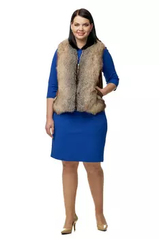 Женская кожаная жилетка из натуральной кожи с воротником, отделка лиса