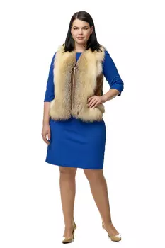 Женская кожаная жилетка из натуральной кожи с воротником, отделка лиса