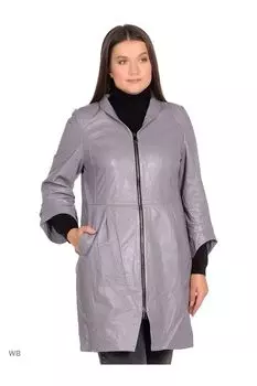 Женское кожаное пальто из натуральной кожи с воротником