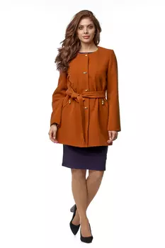Женское пальто из текстиля без воротника