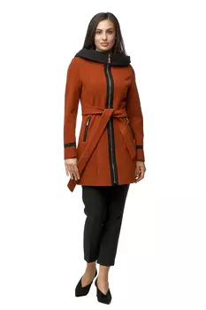 Женское пальто из текстиля с капюшоном