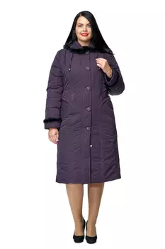 Женское пальто из текстиля с капюшоном, отделка норка