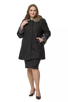 Женское пальто из текстиля с капюшоном