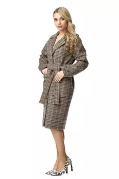 Женское пальто из текстиля с воротником