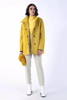 Женское пальто из текстиля с воротником