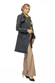 Женское пальто из текстиля с воротником