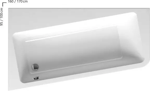 Акриловая ванна Ravak 10° L 160x95 C831000000