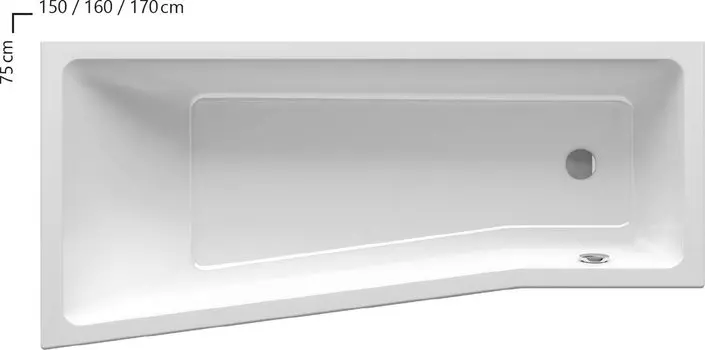 Акриловая ванна Ravak BE HAPPY II 170х75 см Р