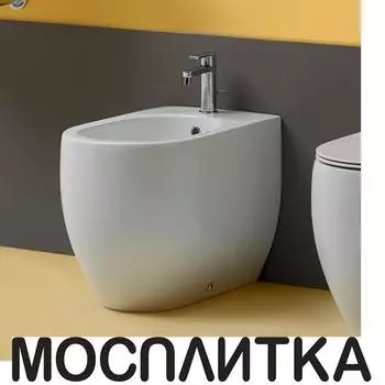 Биде напольное Kerasan Flo, 56см, с 1 отв. под смеситель, с крепежом Wb5N в комплекте, цвет белый