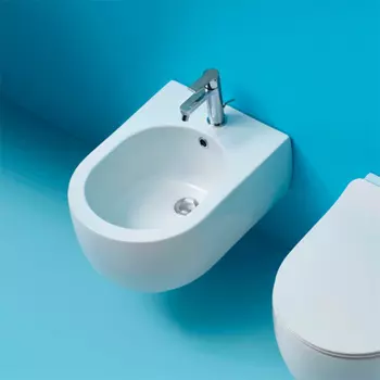 Биде подвесное Kerasan Flo, с 1 отв. под смеситель, цвет белый