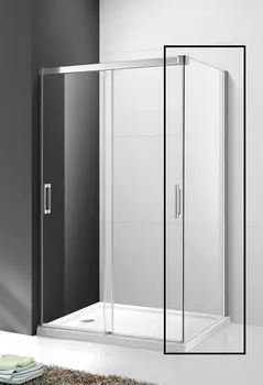 Боковая стенка Cezares TANDEM-SOFT-FIX-100-C-Cr-IV, профиль хром стекло прозрачное 100см