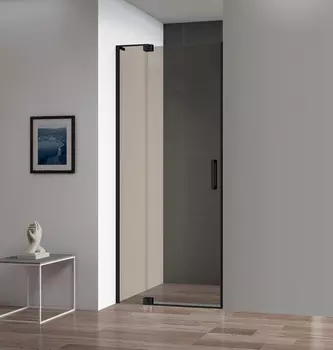 Душевая дверь Cezares SLIDER-B-1-80/90-BR-NERO стекло бронзовое, профиль черный матовый