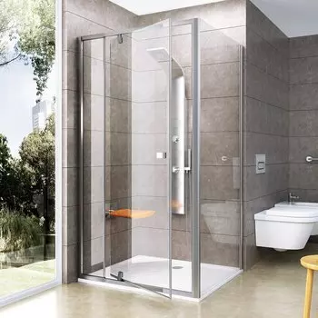 Душевая дверь Ravak PIVOT PDOP2-100 сатин+ прозрачное стекло