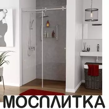 Душевая дверь Wasserkraft Vils 100х200 см 56R12 профиль хром, стекло прозрачное