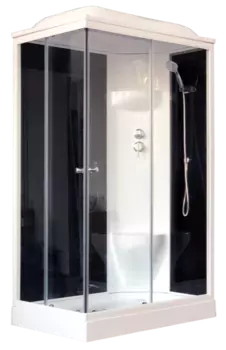 Душевая кабина Royal Bath 8120HP6-BT черное/прозрачное правая