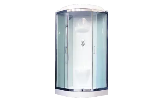 Душевая кабина Royal Bath RB100HK6-WT-CH 100x100 см двери прозрачные задние стенки белые