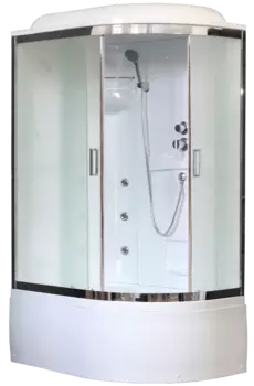 Душевая кабина Royal Bath RB8120BK2-M-CH-R 120x80x217 см левая двери матовые задние стенки белые хром