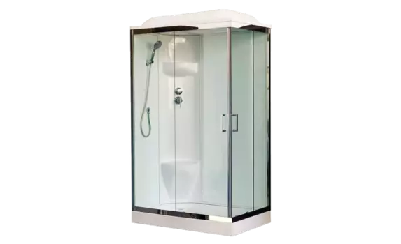 Душевая кабина Royal Bath RB8120HP6-WT-CH-L 120x80 см левая дверь прозрачная задние стенки белые