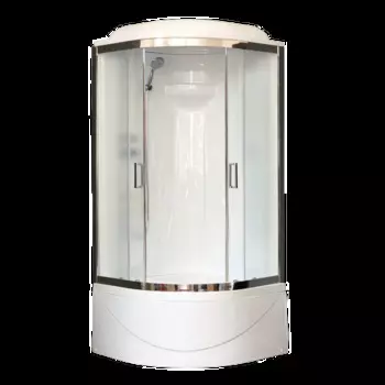 Душевая кабина Royal Bath RB90BK1-M-CH 90x90 см двери матовые задние стенки белые хром