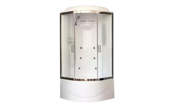 Душевая кабина Royal Bath RB90BK2-M-CH 90x90 см двери матовые задние стенки белые хром