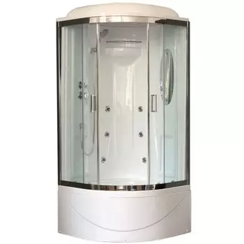 Душевая кабина Royal Bath RB90BK2-T-CH 90x90 см двери прозрачные задние стенки белые хром