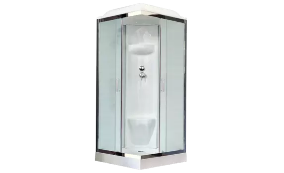 Душевая кабина Royal Bath RB90HP6-WC-CH 90x90 см дверь матовая задние стенки белые
