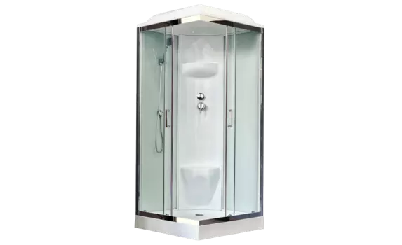 Душевая кабина Royal Bath RB90HP6-WТ-CH 90x90 см дверь прозрачная задние стенки белые