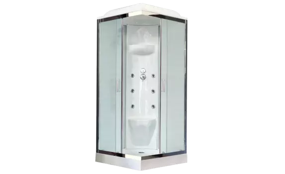 Душевая кабина Royal Bath RB90HP7-WC-CH 90x90 см двери матовые задние стенки белые белый