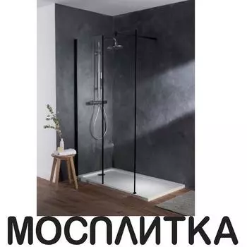 Душевая перегородка Jacob Delafon Serenity 100х200 см E14W100-BLV профиль черный, стекло прозрачное
