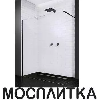 Душевая перегородка Radaway Modo II New Black Walk-in 110 см 389114-54-01 стекло прозрачное, профиль черный