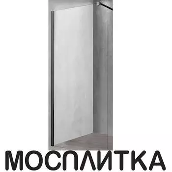 Душевая перегородка Vincea Walk-In VSW-1H900CLB 90x200 см черный матовый, стекло прозрачное