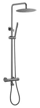 Душевая стойка Boheme Uno 468-T-SGM с термостатом, shine gun metall