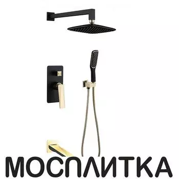 Душевая система Boheme Venturo 384-B-2 черный-золото