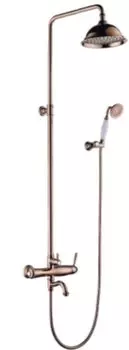 Душевая стойка Lemark Spark LM6762RG с верхним душем, розовое золото