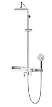 Душевая стойка Lemark Tropic LM7007C, хром/белый