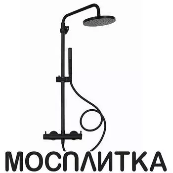 Душевая стойка AQUAme AQM8001MB 1 режим, черный матовый