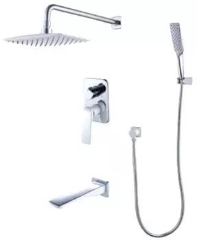 Душевой комплект Lemark Allegro LM5922CW с душевой лейкой, хром/белый