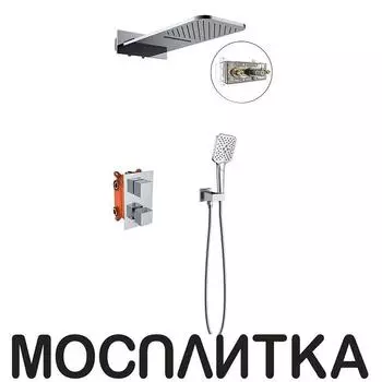 Душевой комплект Vincea VSFW-103TCH термостатический встраиваемый, двухрежимный, хром