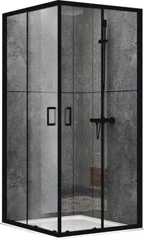 Душевой уголок 100х100 см Abber Schwarzer Diamant AG02100B стекло прозрачное, профиль черный