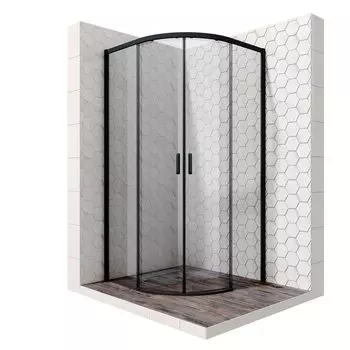 Душевой уголок Ambassador Queen 11011201Black 90x200x90 профиль черный, стекло прозрачное