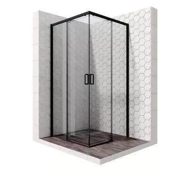 Душевой уголок Ambassador Queen 11011203Black 90x200x90 профиль черный, стекло прозрачное